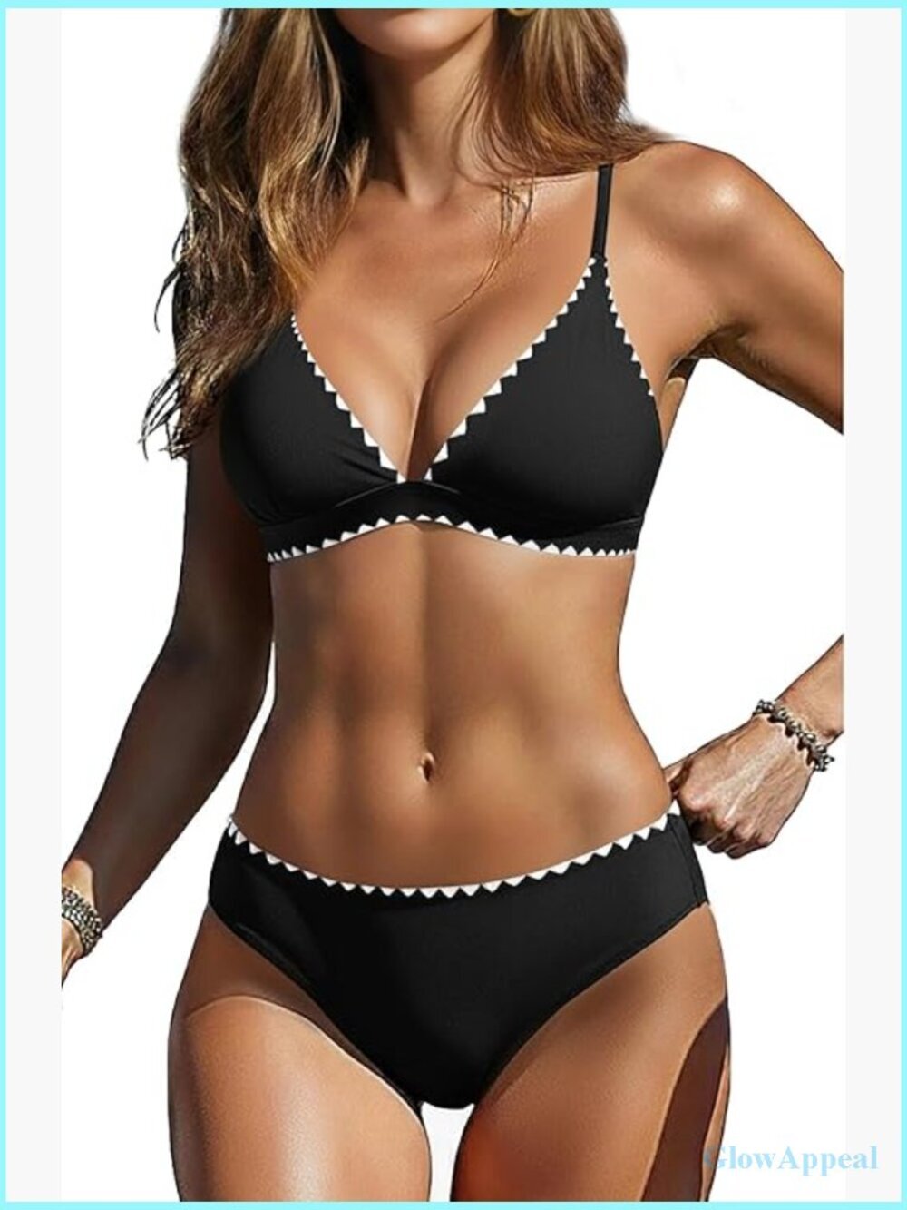Push Up Bikini Set V Neck Crisscross Back Two Piece Swimwear 2025